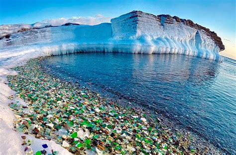 russian beach once used as dumping ground for glass now has beautiful glass pebbles pebble beach