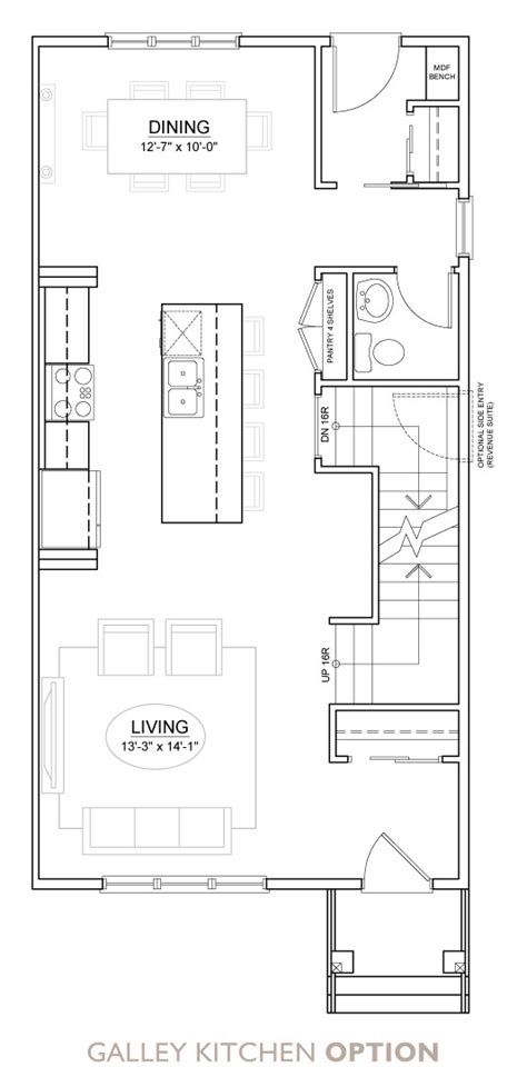 Usually, floor plans are coming with schematic markings of all the elements in the kitchen with their sizes and location. Walden Duplexes | Truman