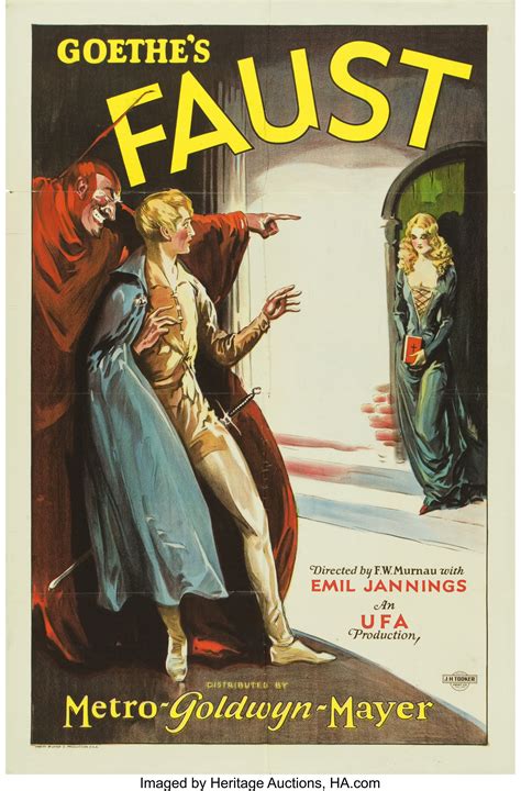 Faust Mgm Ufa 1926 One Sheet 27 X 41 Movie Posters Lot 85271 Heritage Auctions