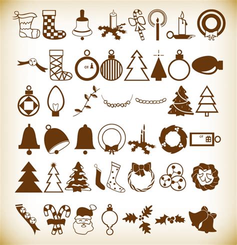 Christmas Elements Vector Illustration Set Free Vector Graphics All