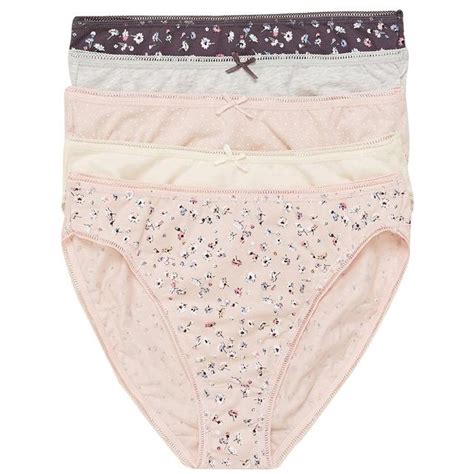 Mands Womens 5pk Cotton Lycra Daisy Print High Leg Knickers 8 18 Pink Mix Ocado