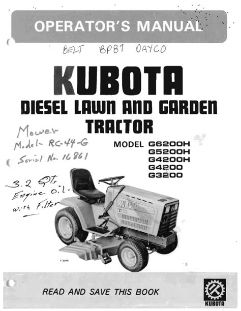 Ppt Kubota G3200 Lawn Garden Tractor Operator Manual Powerpoint