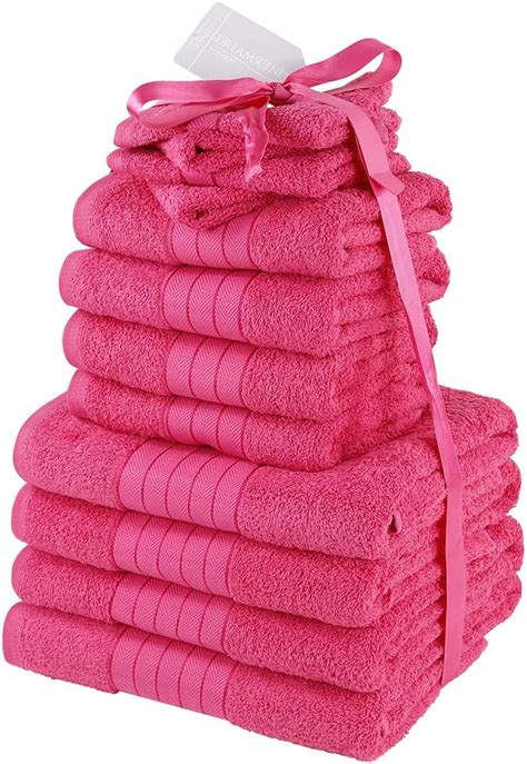 Dreamscene Luxury Soft Towel Bale Bath T Set Cotton Pink 25 X 27