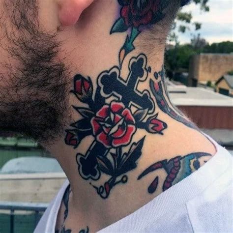 Men always are eager to show off and that's why it is in fashion. 50 Traditional Neck Tattoos For Men - Old School Ink Ideas