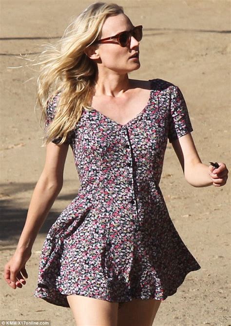 Diane Kruger Wears Short Floral Print Summer Dress To Hike With Fiancé