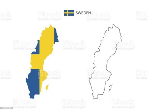 Ilustración De Vector De La Ciudad Del Mapa De Suecia Dividido Por El