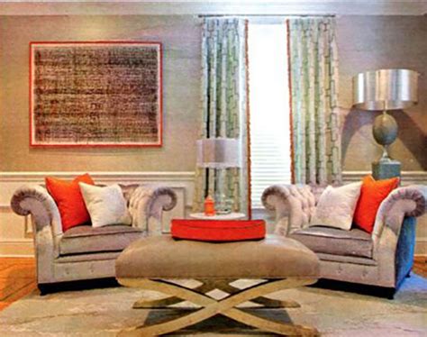 Red Accented Living Room By House Of Clement Neutral Living Room