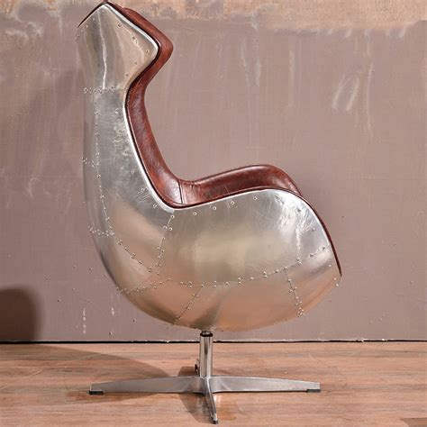 Swivel Leather Accent Metal Egg Chair With Cushion Etsy