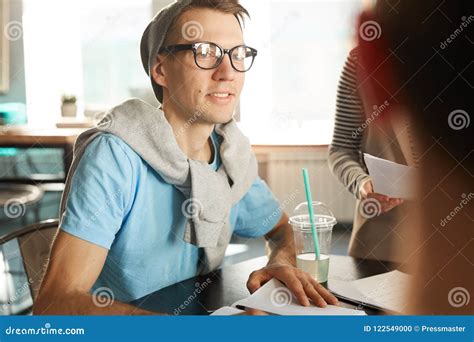 Modern Entrepreneur In Meeting Stock Photo Image Of Business Office