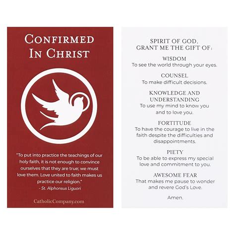 Confirmation Ts Of The Holy Spirit Prayer Card The Catholic Company®
