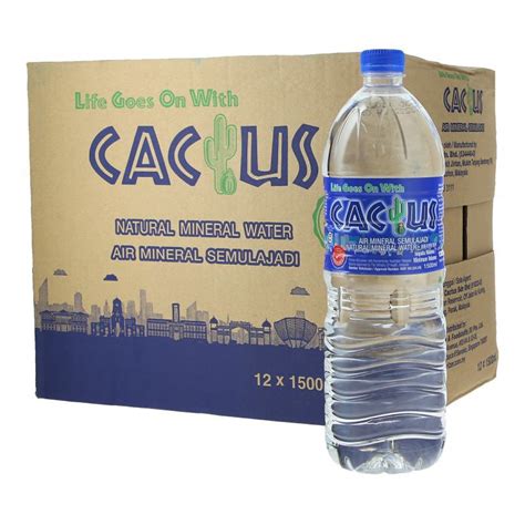 Tkm 1500ml X12 Bottles Cactus Natural Mineral Water Shopee Malaysia