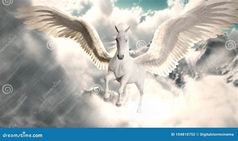 Pegasus Majestic Mythical Greek Winged Horse Isolated On White
