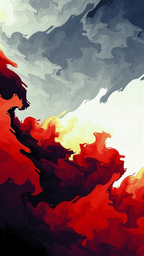 Red is the color of danger, passion, energy, desire, strength and heat. Red gray, fractal, art, 1080x1920 wallpaper | Landscape ...