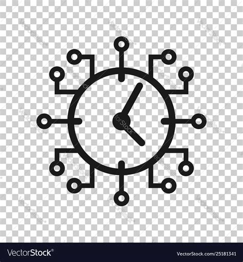 Real Time Icon In Transparent Style Clock Vector Image