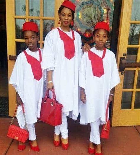 Nollywood Actress Georgina Onuoha And Daughters Step Out In Matching Agbada Photos Kemi Filani