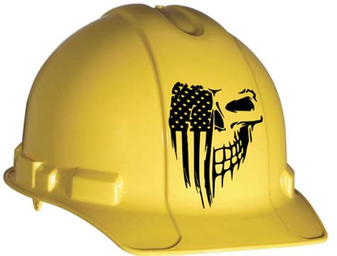 Skull Flag Hard Hat Helmet Decal Sticker Contractor Millwright