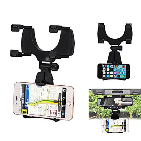 Universal 360 Degree Mobile Phone Holder Car Mount Rearview Mirror