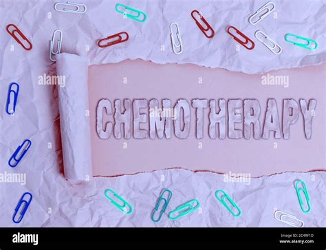 Conceptual Hand Writing Showing Chemotherapy Concept Meaning The