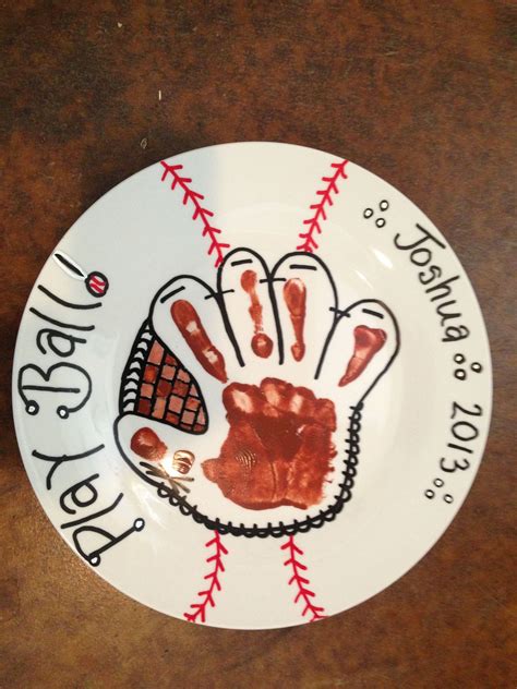 Baseball Handprint Plate Handprint Crafts Crafts Thumbprint Crafts