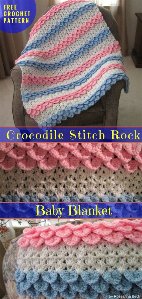 Crocodile Stitch Rock Baby Blanket Crochet Pattern Free Styles Idea