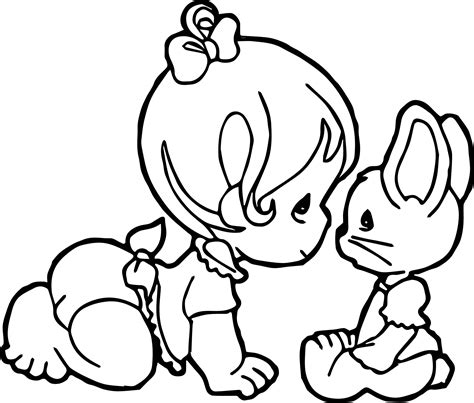 Adventure time printable coloring pages. Baby Girl Cartoon And Bunny Coloring Page | Wecoloringpage ...