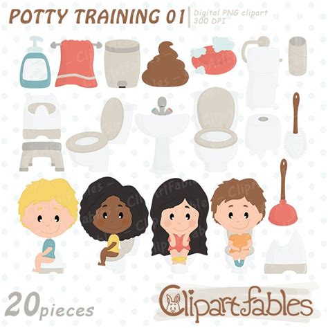 Cute Potty Training Clipart Education Clip Art Poop Toilet Etsy Uk