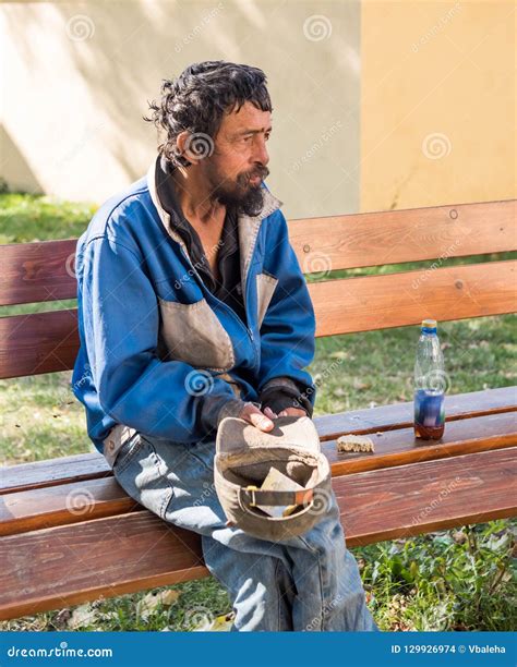 Homeless Man On The Street Of The City Stock Photo Image Of