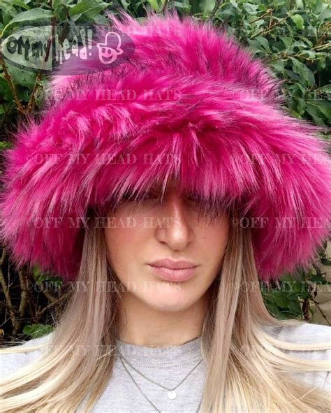 Magenta Pink Super Fluffy Luxury Faux Fur Bucket Hat Pink Etsy