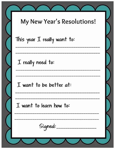 Free Printable New Year's Resolution Cards

