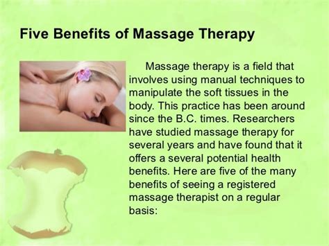 Five Benefits Of Massage Therapy