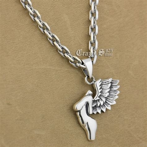 925 Sterling Silver Naked Wing Angel Fashion Pendant 9s116a 925