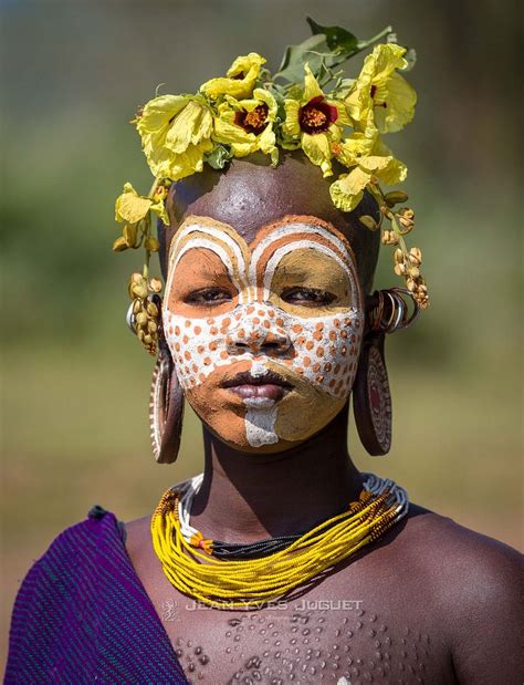 digital prints portrait woman suri tribe in ethiopia people in nature omo valley premium matte