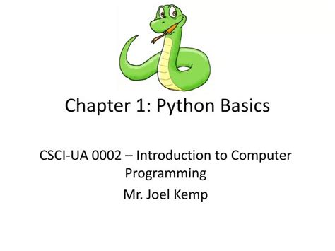 Ppt Chapter 1 Python Basics Powerpoint Presentation Free Download