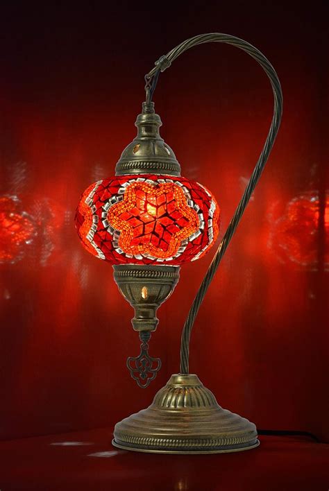Mozaist Turkish Lamp Swan Neck Mosaic Table Lamp India Ubuy
