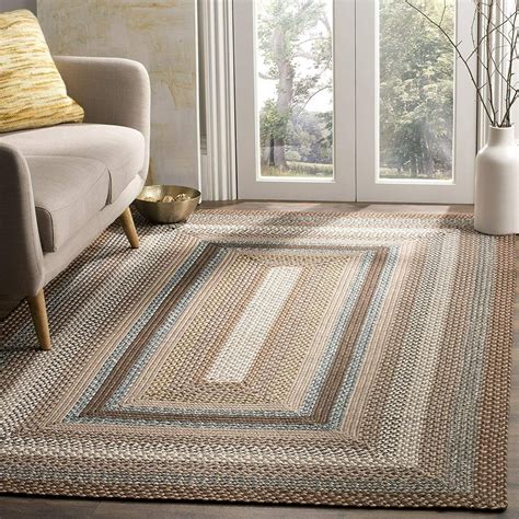 Safavieh Braided Collection Brd313a Hand Woven Brown And Multi Area Rug