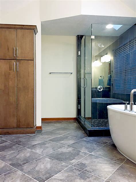 Like stone, porcelain tile can achieve a rich, textured, solid feeling. Column: Five flooring ideas to better the bathroom ...