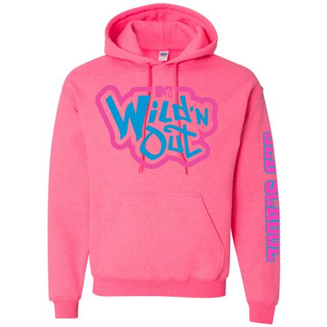 Wild N Out Neon Pink Old School Hooded Sweatshirt Mtv Shop