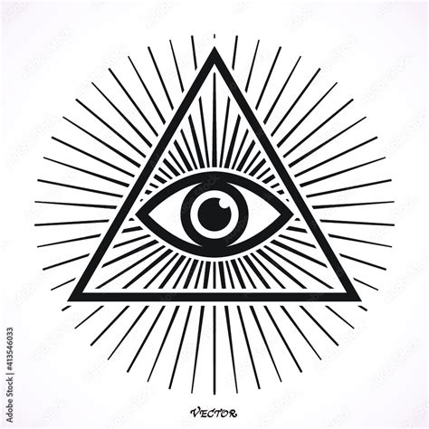 eye of providence masonic symbol all seeing eye inside triangle pyramid new world order hand