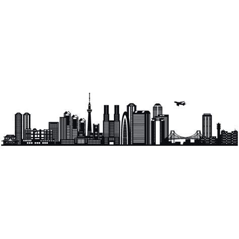 Instant access to download 2 zip folder containing. Tokyo Skyline Vector graphics Silhouette Illustration ...