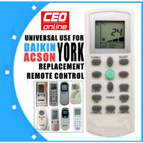 Ceo For Daikin York Acson Air Cond Use Air Cond Universal Remote