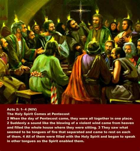 Acts 2 1 4 Niv The Holy Spirit Comes At Pentecost Bible Quizzing