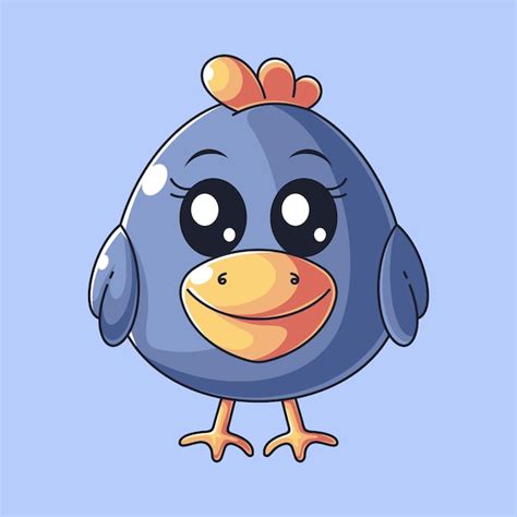 Premium Vector Cute Bird Standing Cartoon Style Vector