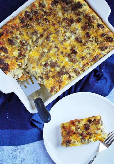 Sausage And Egg Overnight Breakfast Casserole Is A Baked Egg Casserole