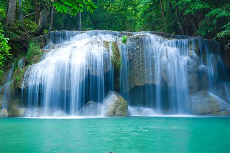 Erawan Waterfall Kanchanaburi Tourist Destination Thailand