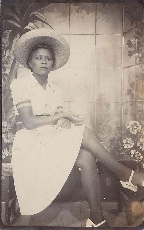 Old Vintage Antique Photograph Beautiful African American Woman In