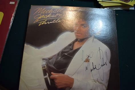 Michael Jackson Thriller Signed Vinyl Record Cover W Original Record W