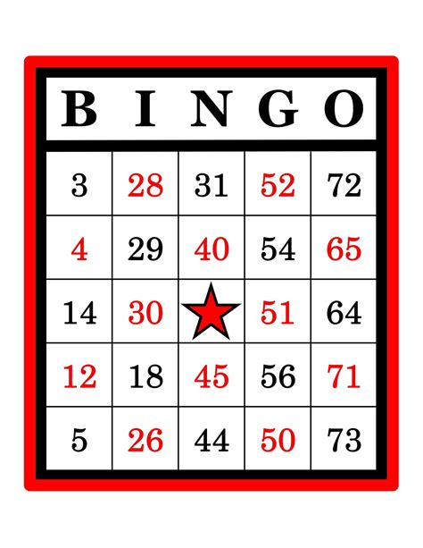 Bingo Cards 1000 Cards 1 Per Page Instant Pdf Download Red Etsy
