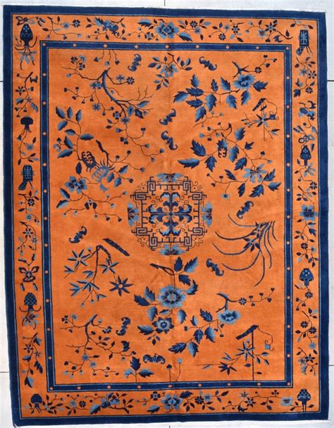 7729 Antique Art Deco Chinese Oriental Rug 90 X 117 Antique