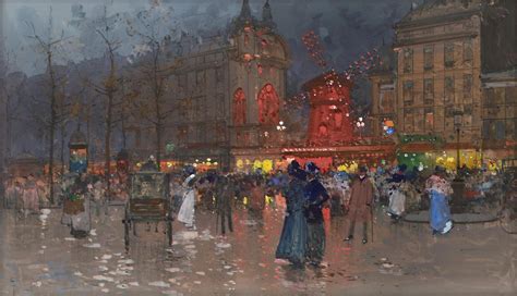 The Moulin Rouge Evening C1906 By Eugène Galien Laloue French 1854