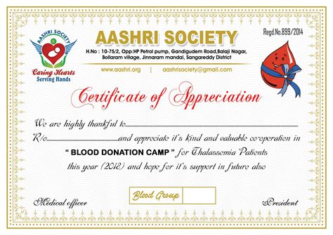 Blood Donation Certificate Psd Template Sales Online Naveengfx
